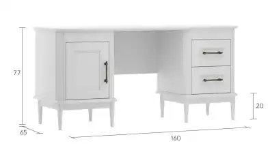 Стол письменный 1 дверь + 2 ящика Morro, цвет Белый фото - 3 - превью