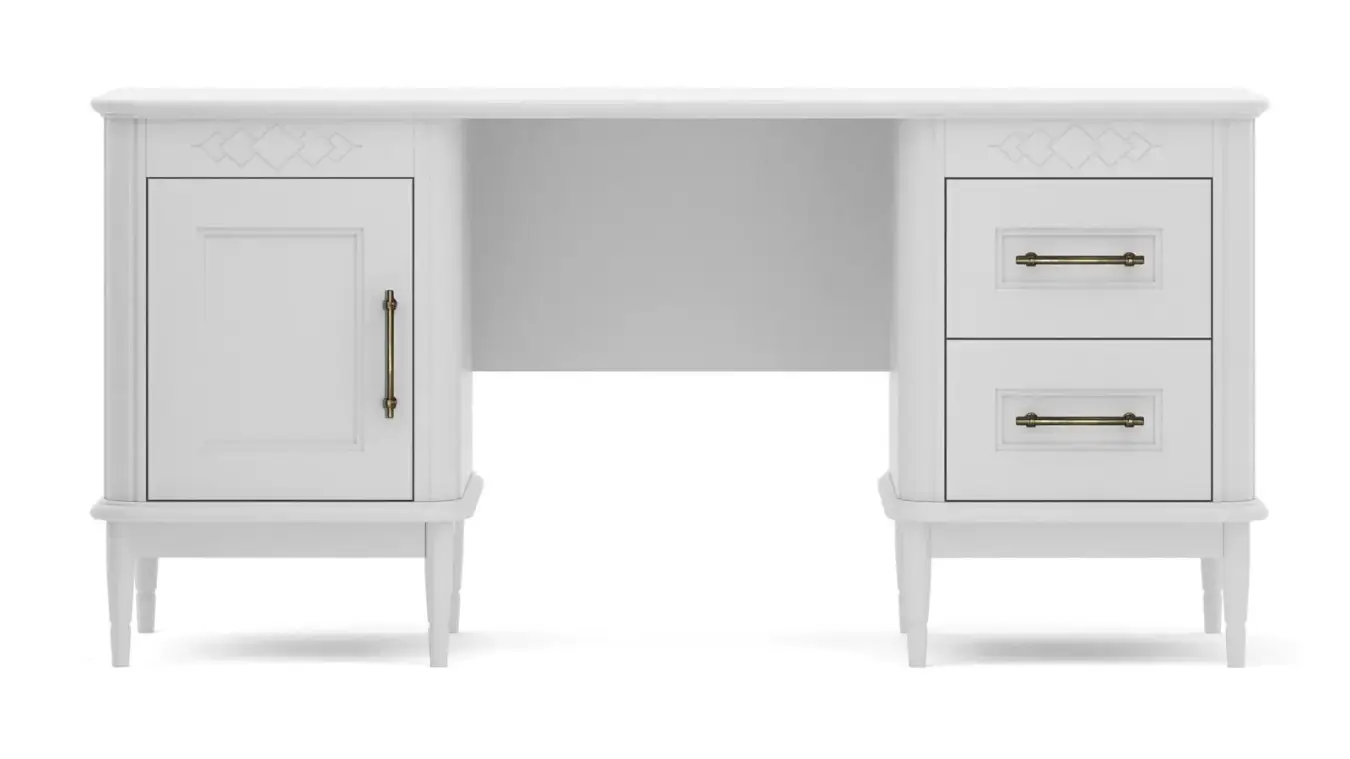 Стол письменный 1 дверь + 2 ящика Morro, цвет Белый фото - 2 - большое изображение