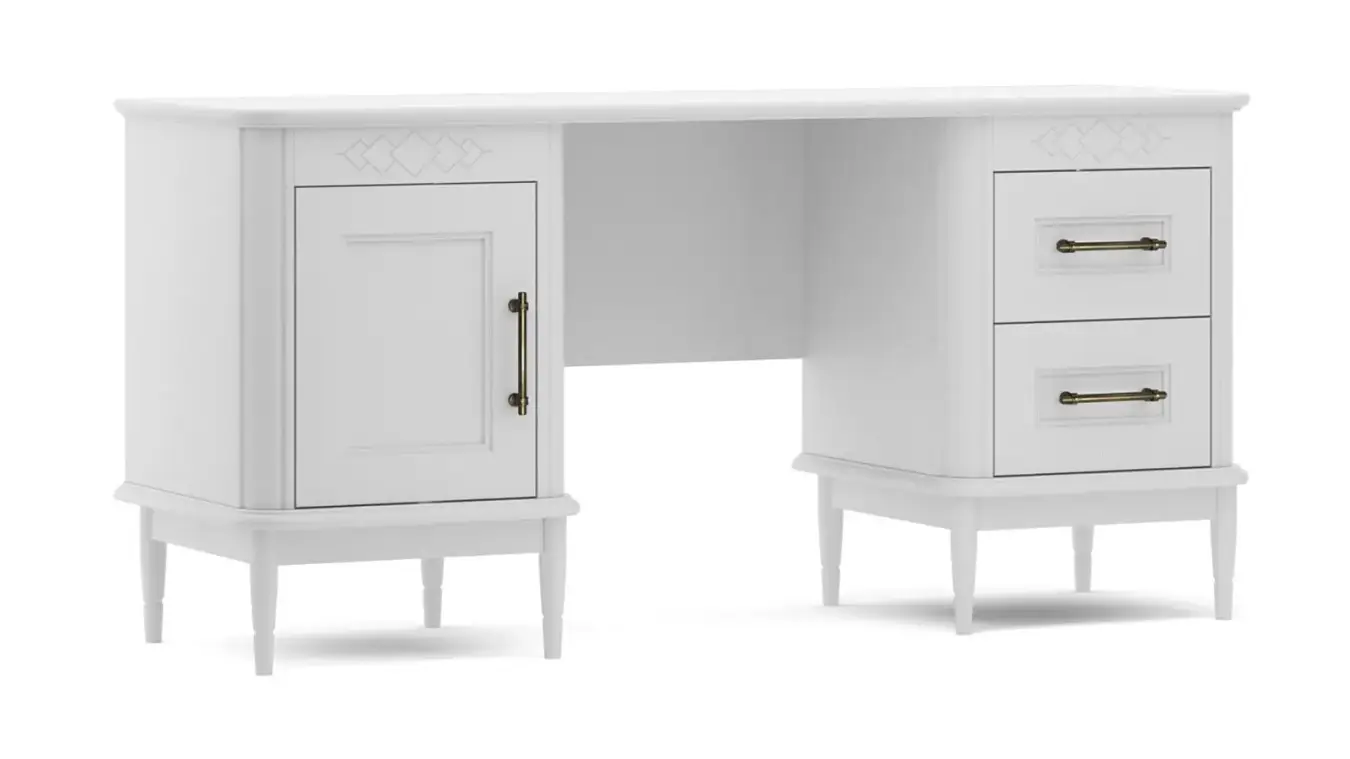 Стол письменный 1 дверь + 2 ящика Morro, цвет Белый фото - 1 - большое изображение